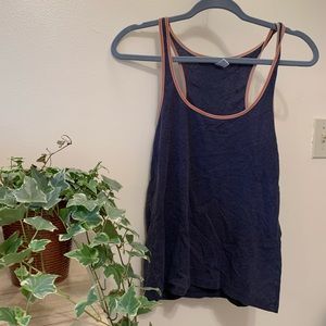 Gap Body Navy and Orange Striped Tank (Medium)